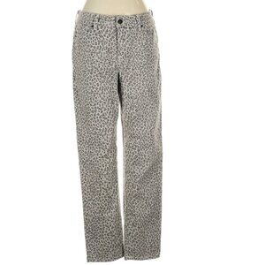 NYDJ Animal Print Mid-Rise Straight Leg Jeans Size 4 Ankle